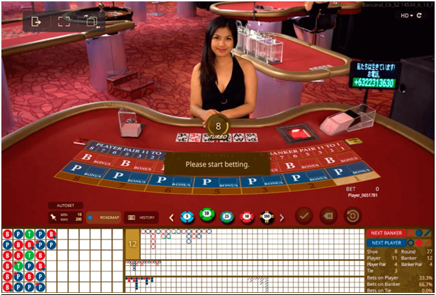 The game of online Baccarat