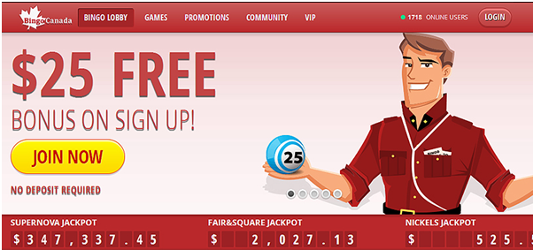 Bingo Canada- Get $25 No Deposit