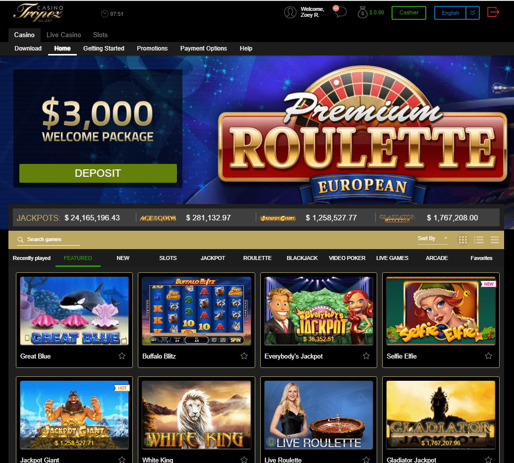 Casino Tropez games to play