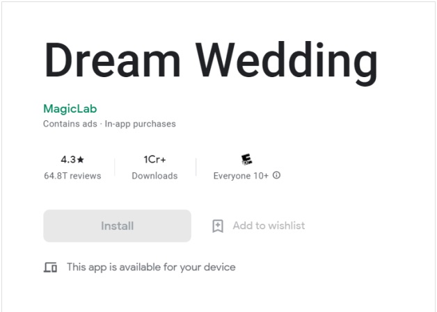 Dream Wedding app