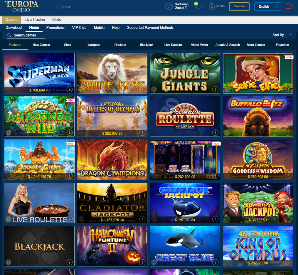 Europa casino games