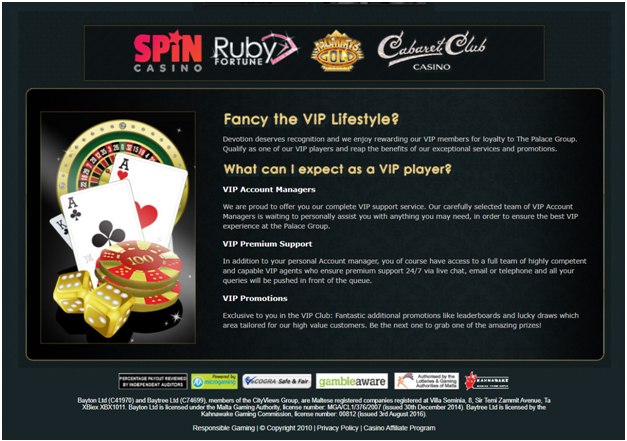 Loyalty program for Canadians at Ruby Fortune Online Casino
