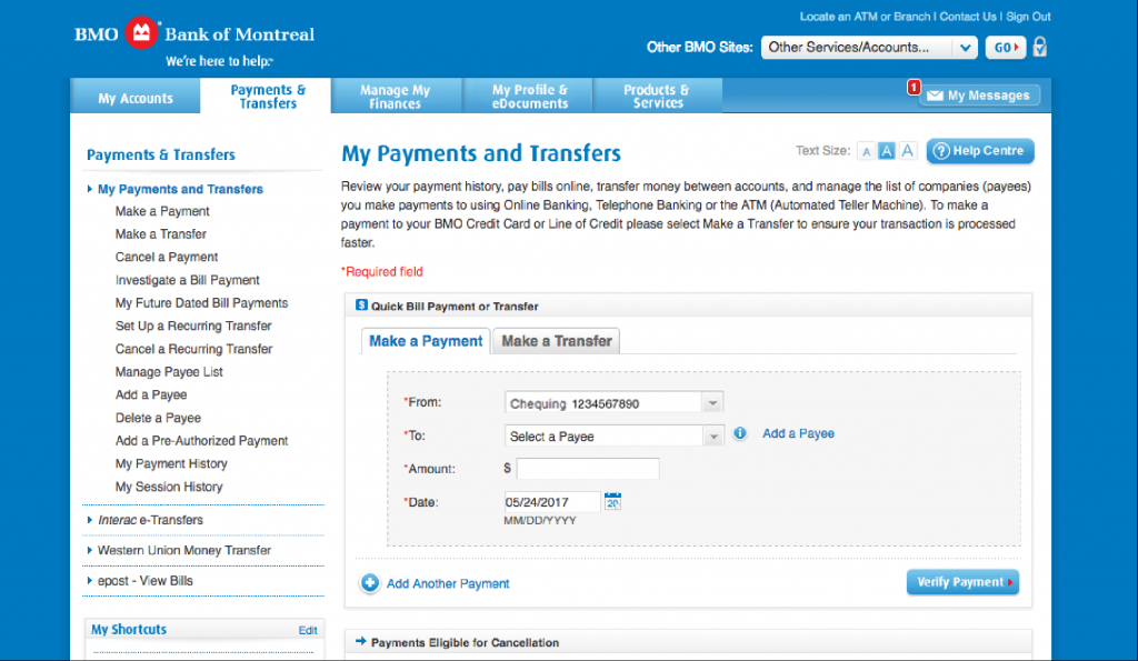 Online bill payment