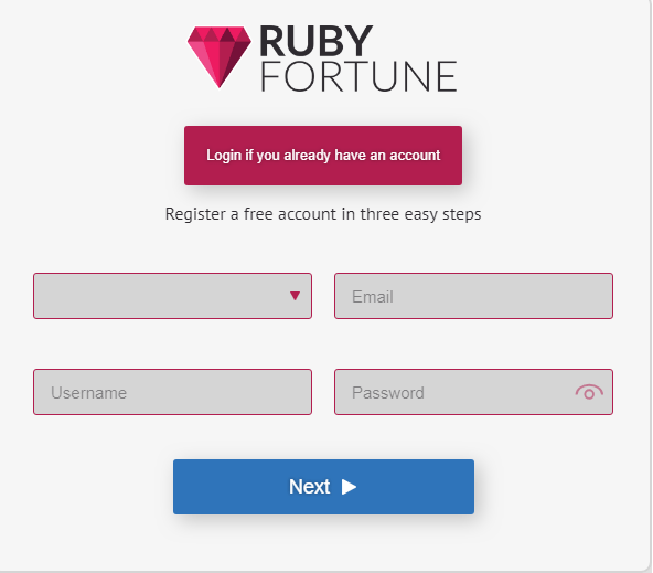 Ruby Fortune Casino Getting started