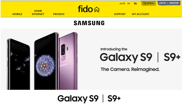 Samsung Galaxy S9 with Fido plans