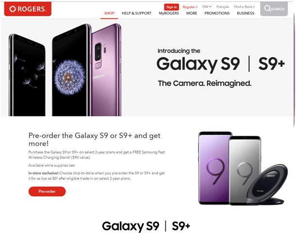 Samsung Galaxy S9 and S9 plus with Rogers Canada
