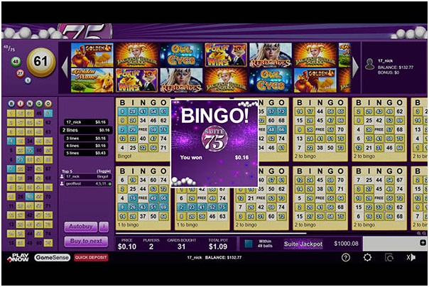 Suite 75 bingo room at Play Now Canada