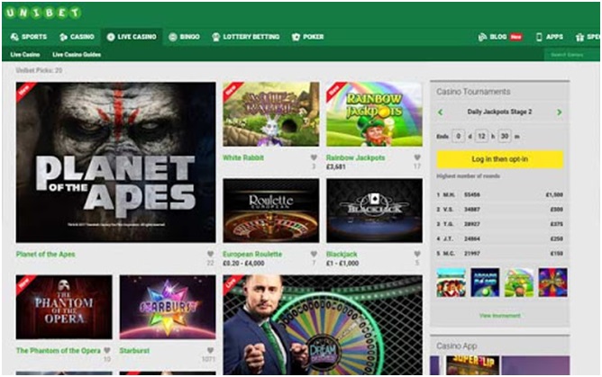 Unibet casino Mini Games